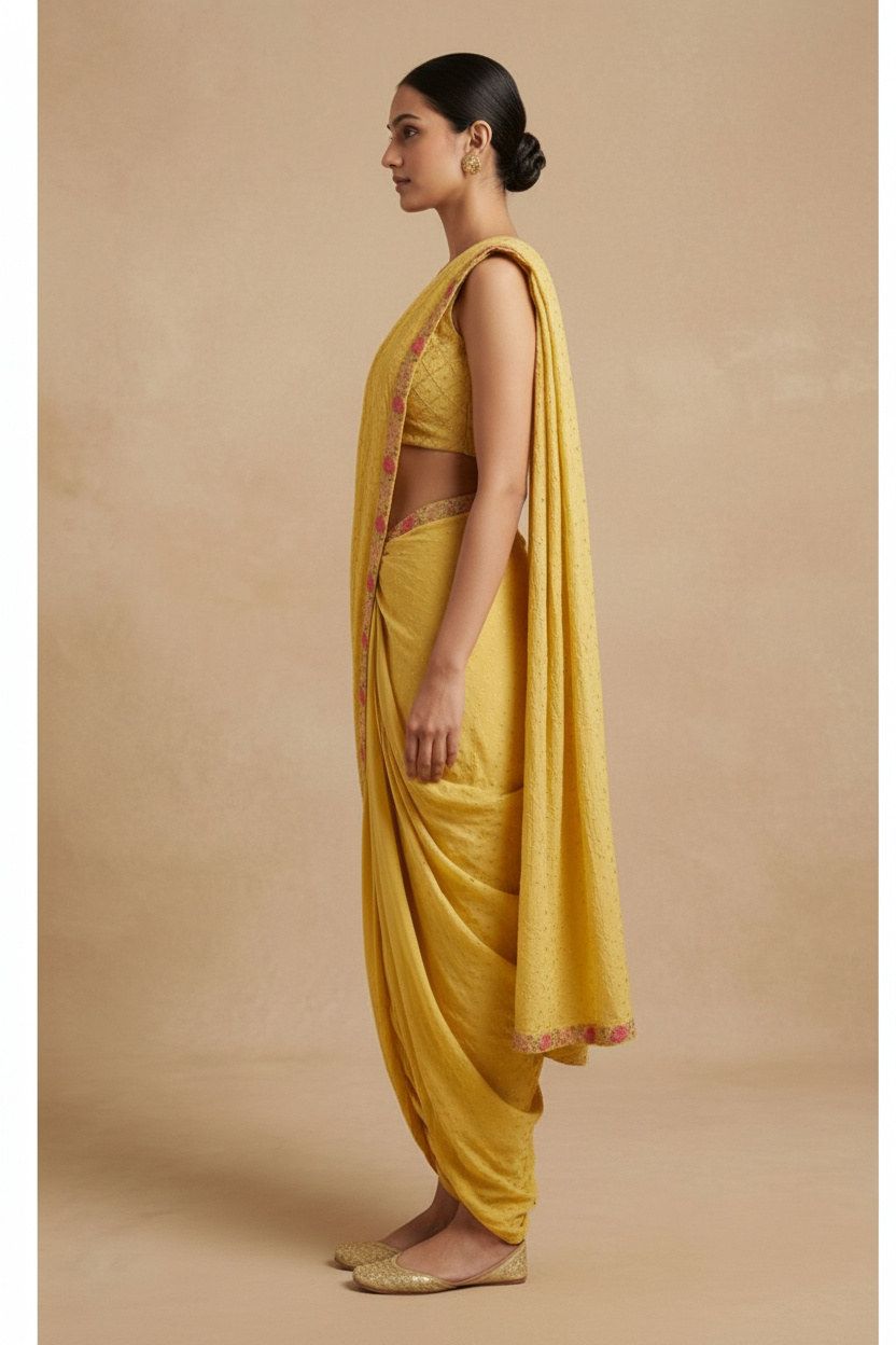 Mustard Shootingstar Dhoti Pants