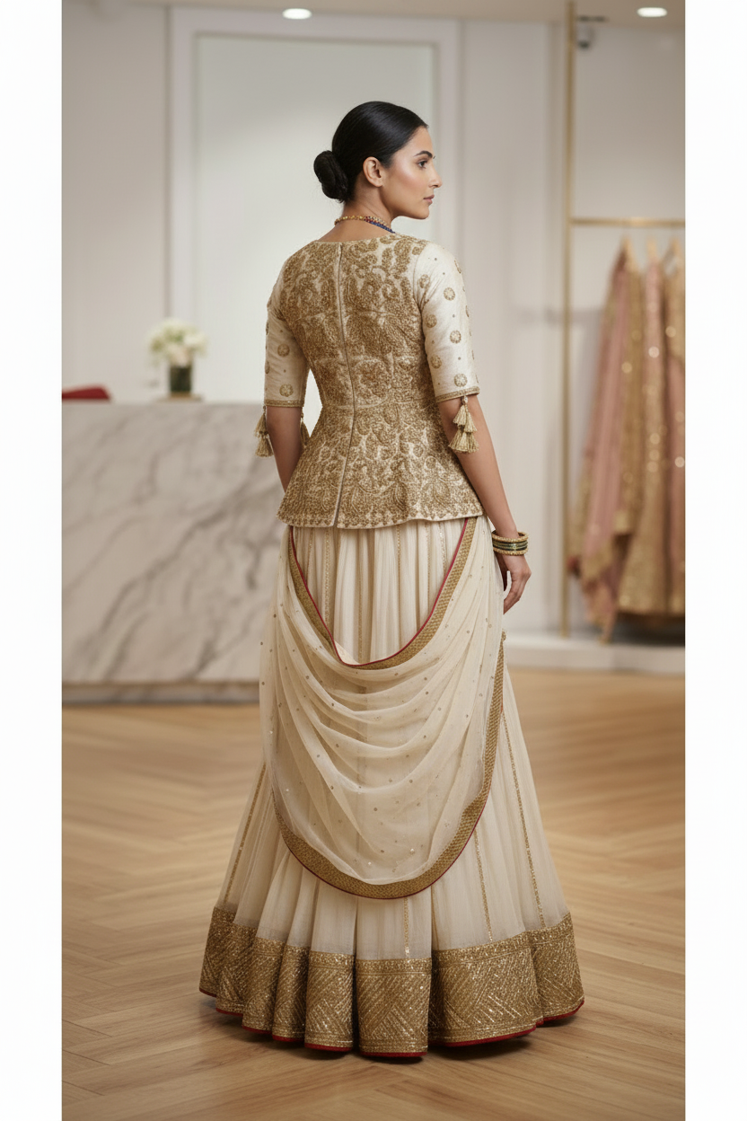 Moonlight and antique gold jacket set