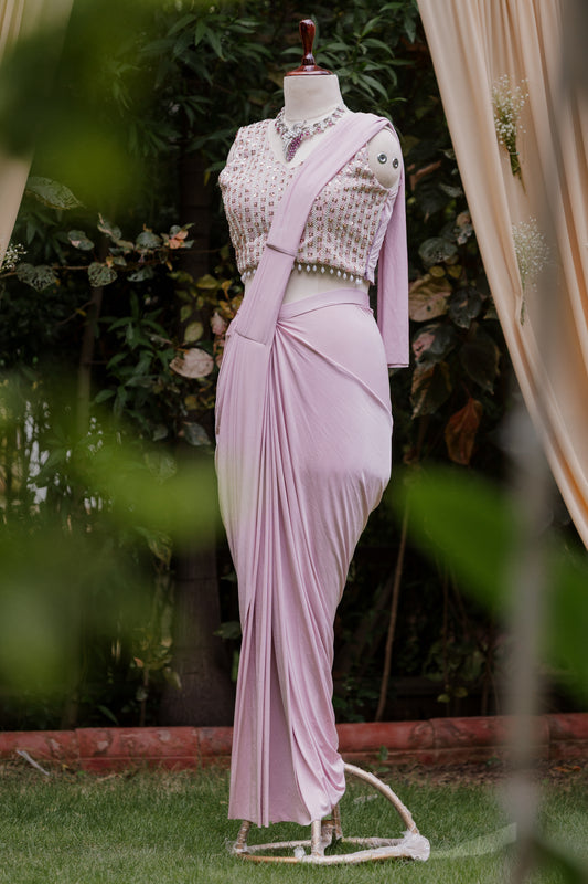 Pansy pearl pre-draped saree