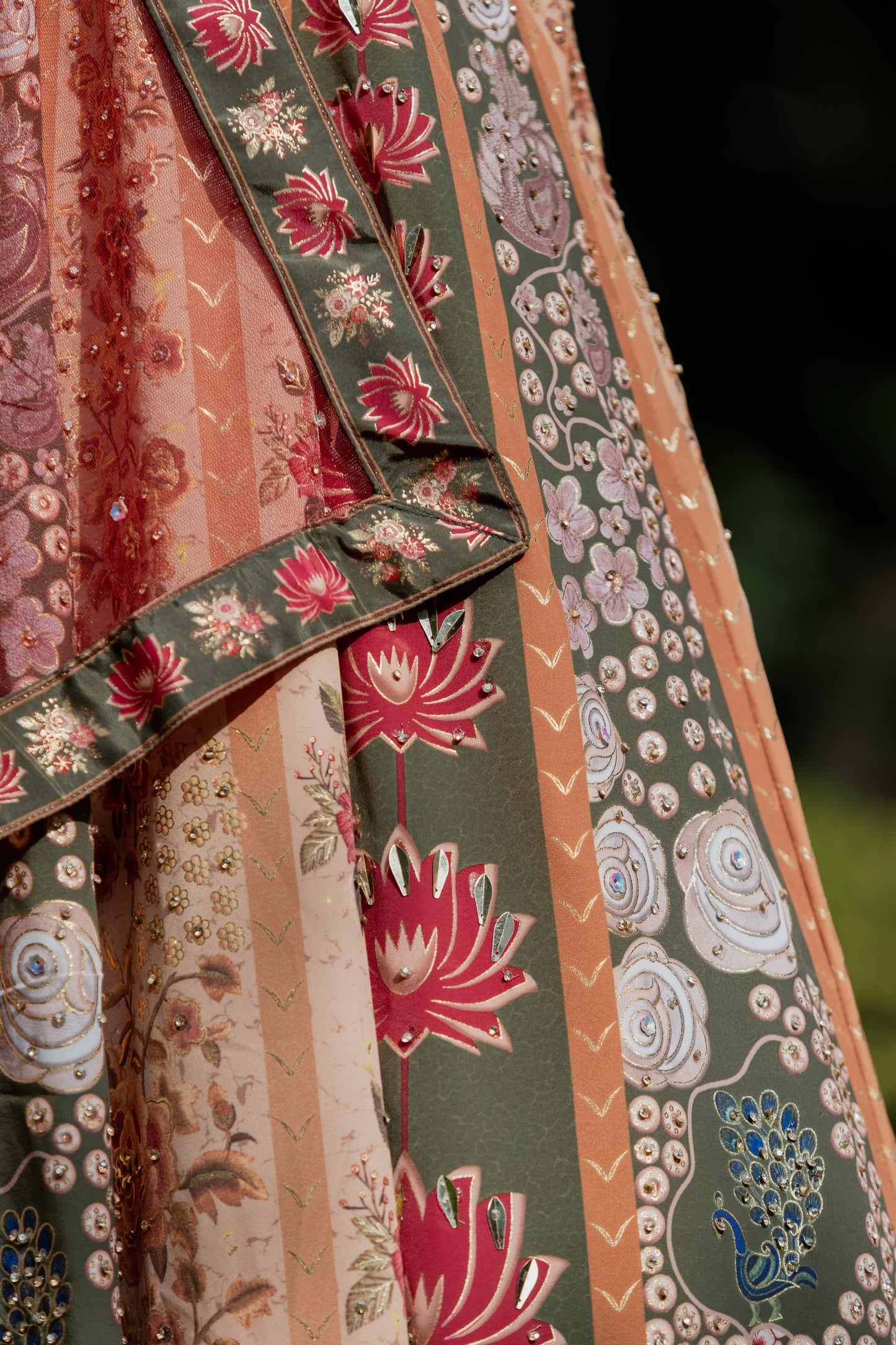 Vintage floral printed lehenga set