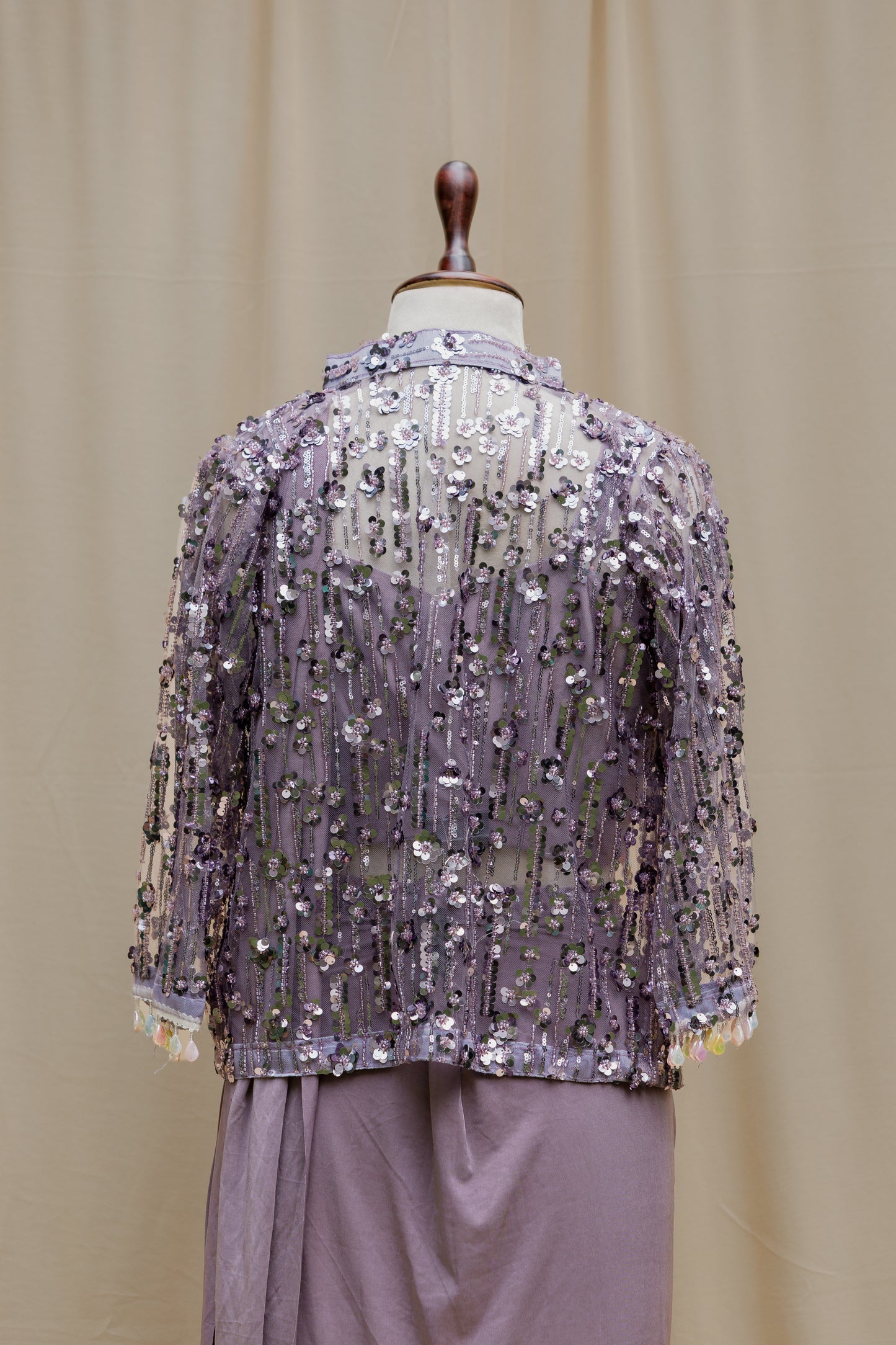Mauve bloom pre-draped saree