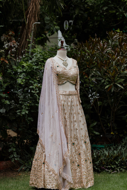 Shell pink regal elegance lehenga set