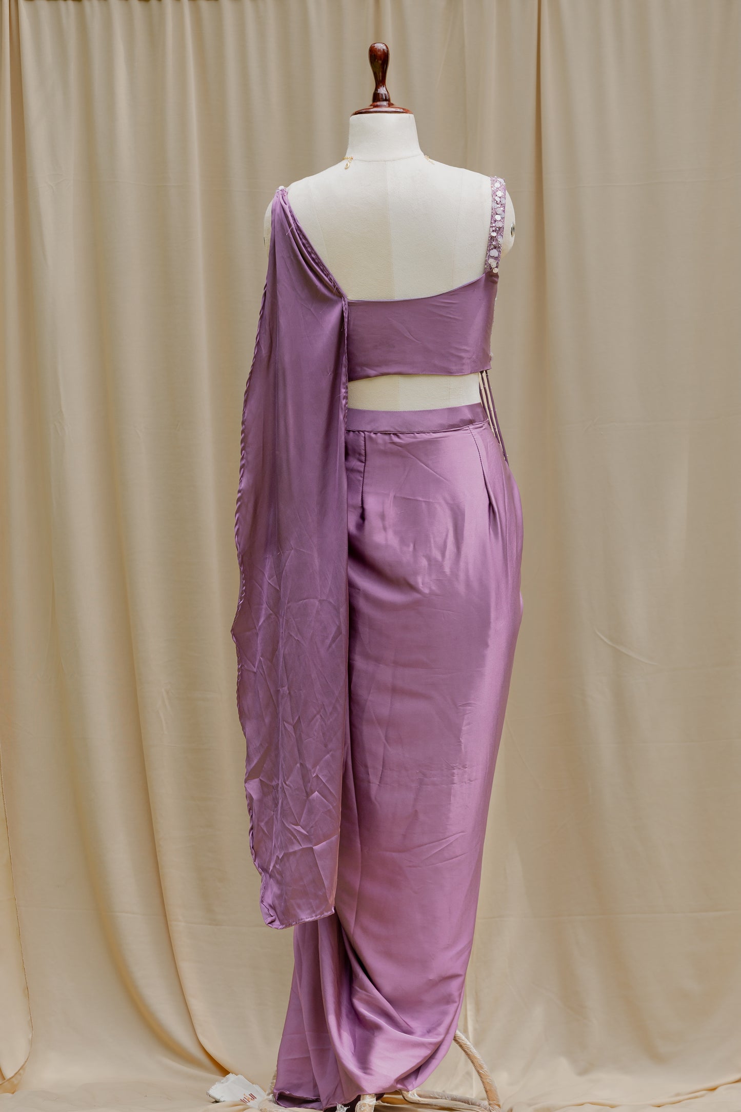 Lilac tassle crop-top and skirt