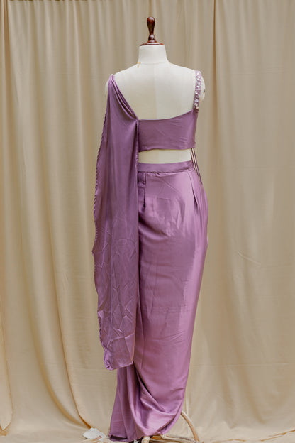 Lilac tassle crop-top and skirt