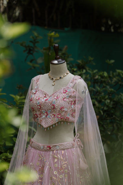 Blush blossom dream lehenga set
