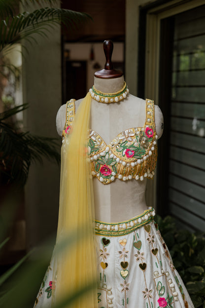 Sunlit coastal bloom lehenga set