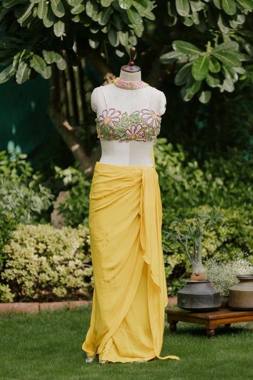 Sunshine beaded drape ensemble