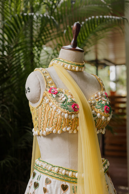 Sunlit coastal bloom lehenga set