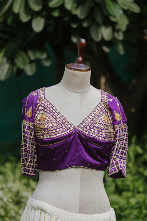 Royal purple heritage blouse (Navratri 2026 collection)