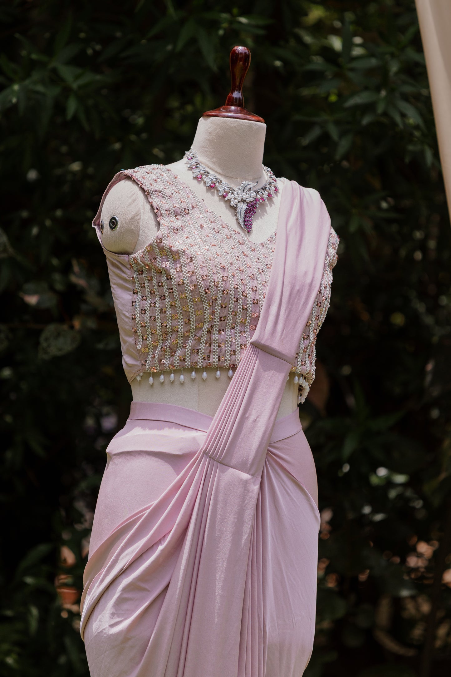Pansy pearl pre-draped saree