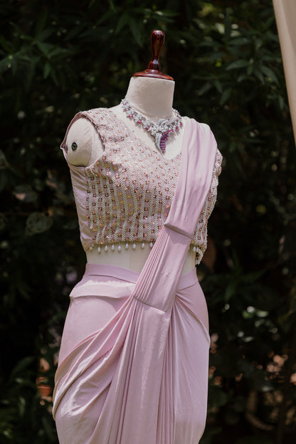 Pansy pearl pre-draped saree