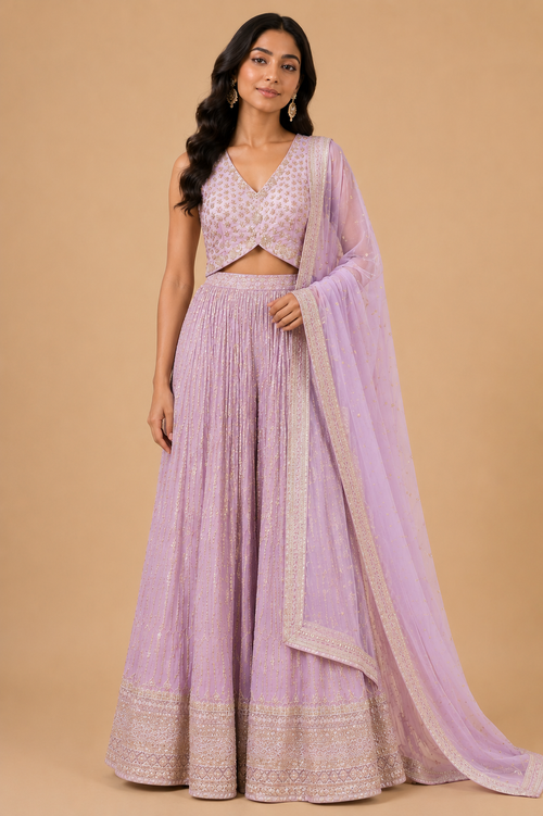 Orchid bloom embroidered co-ord set