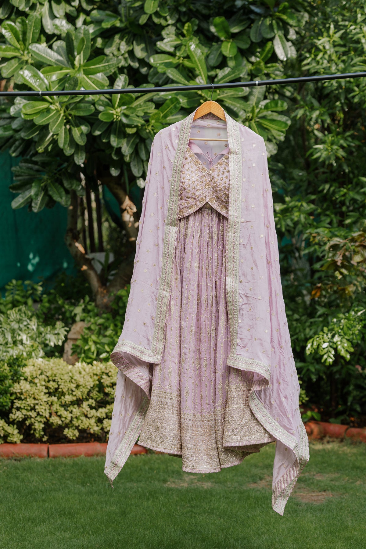 Orchid bloom embroidered co-ord set