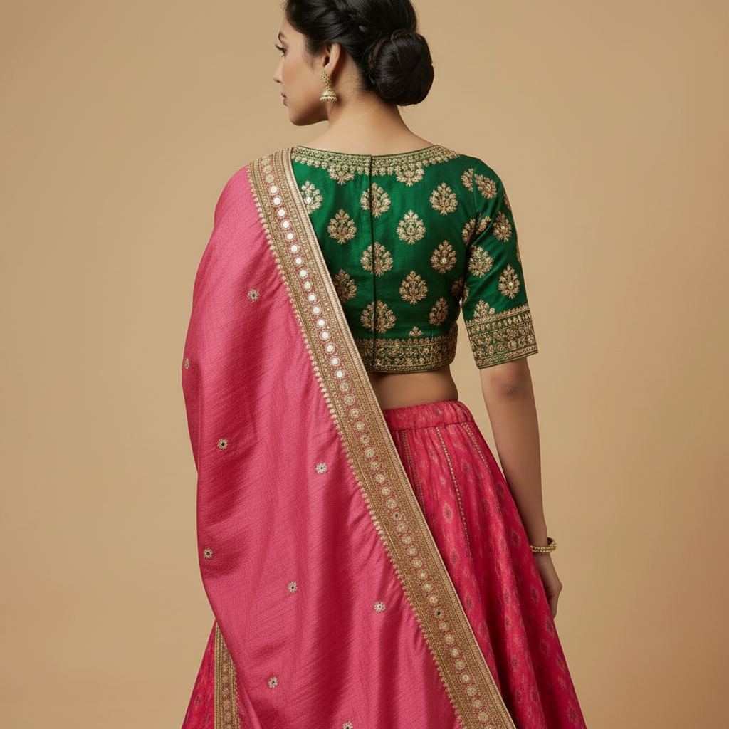 Zennia and Pumpkin Lehenga Set