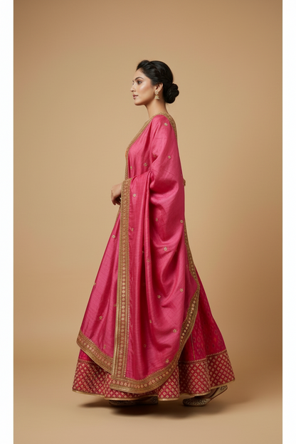 Zennia and Pumpkin Lehenga Set