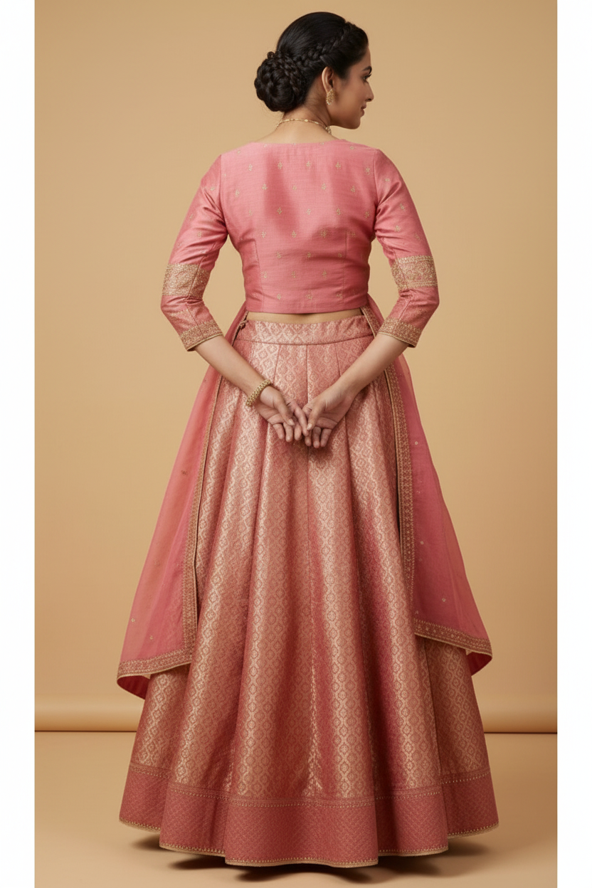 Tulip brocade lehenga set