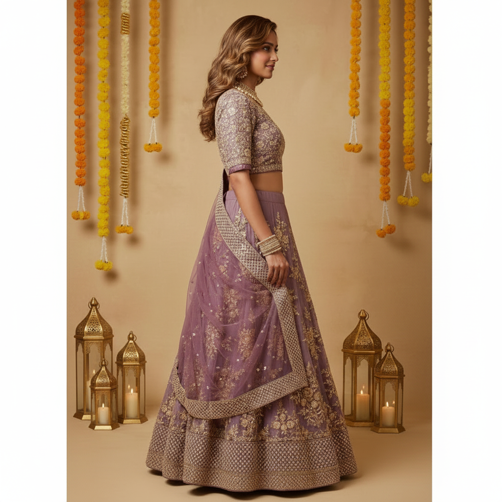 Orchid lehenga set